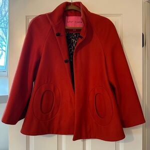 Betsey Johnson Vintage Wool Cape/Jacket (Red)